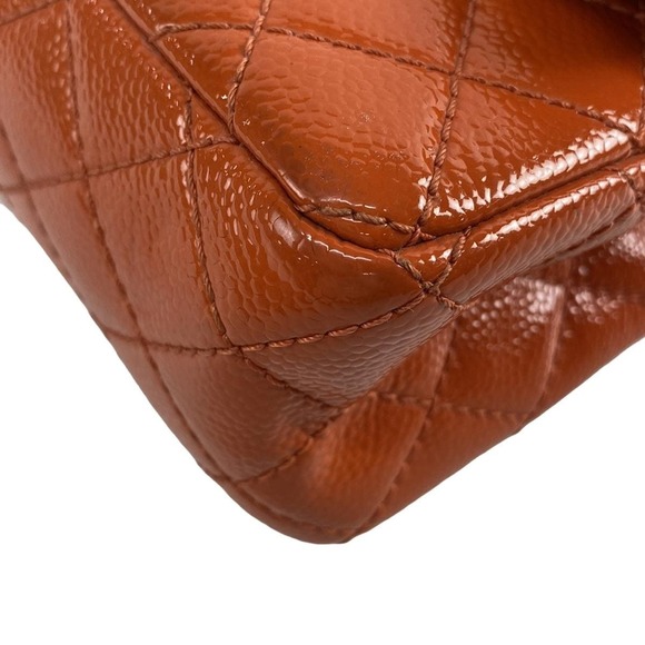 Chanel Mini Matelasse Mademoiselle Chain Double Flap Shoulder Bag Orange - Picture 7 of 16